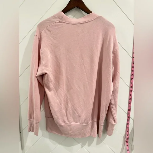 ATHLETA Purana V-Neck Wrap Sweatshirt - Orchid Pink medium Like New - Picture 3 of 5